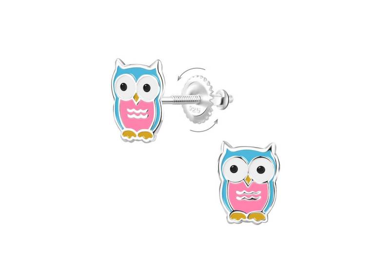 Monkimau Ohrring-Set Eulen Kinder Ohrringe Schraubverschluss 925 Silber, Hypoallergen von Monkimau