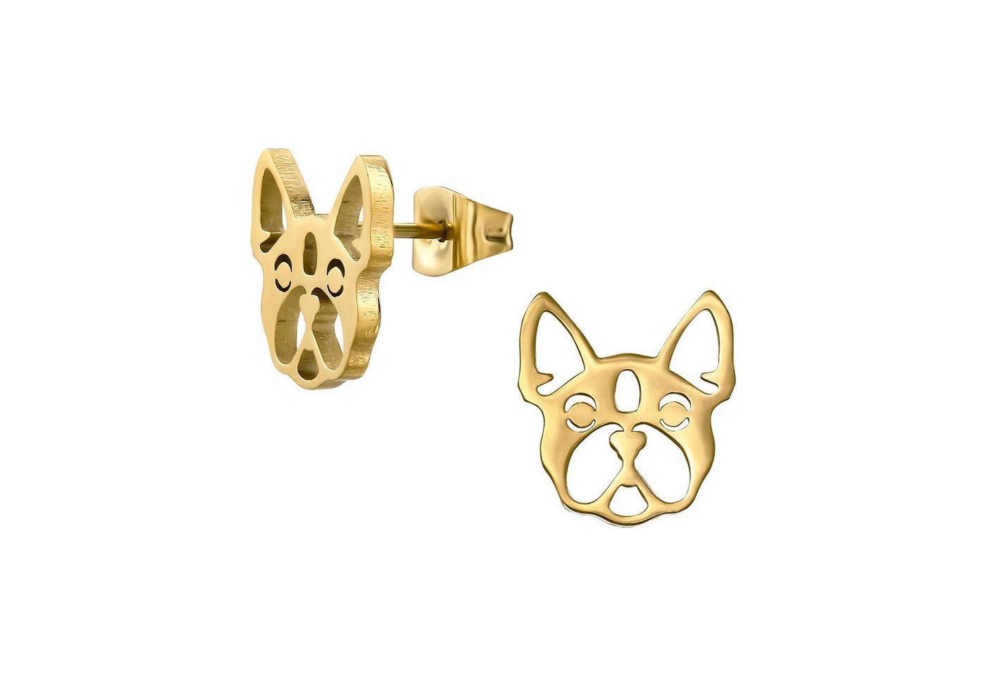 Monkimau Ohrring-Set Frenchie Hund Kinder Ohrringe Chirurgenstahl Mädchen, Hypoallergen von Monkimau