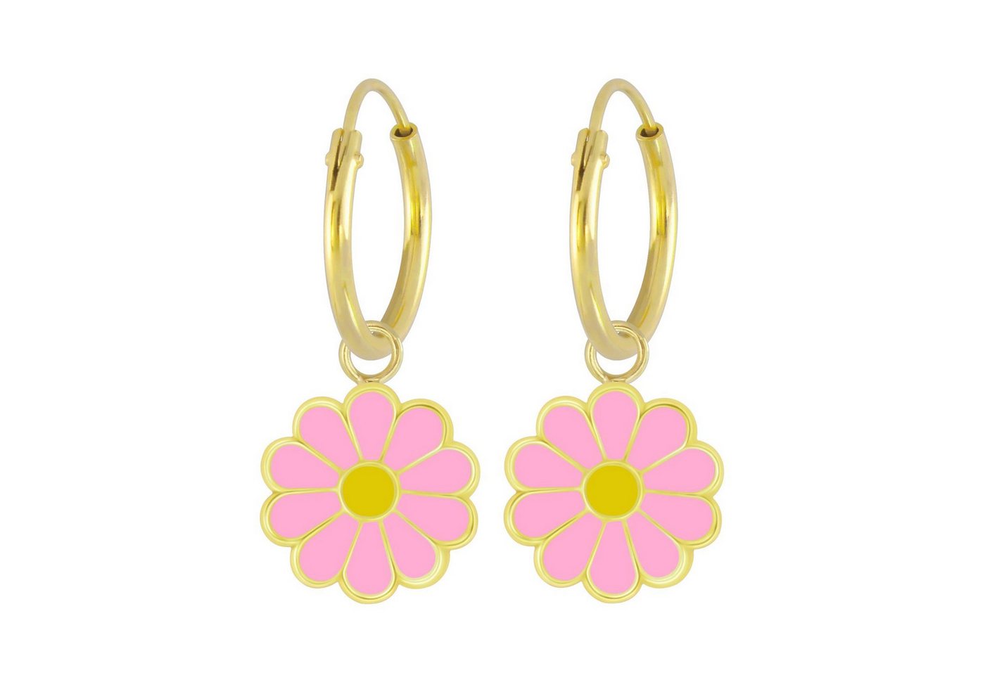 Monkimau Ohrring-Set Gänseblümchen Kinder Creolen 925 Silber, Hypoallergen von Monkimau