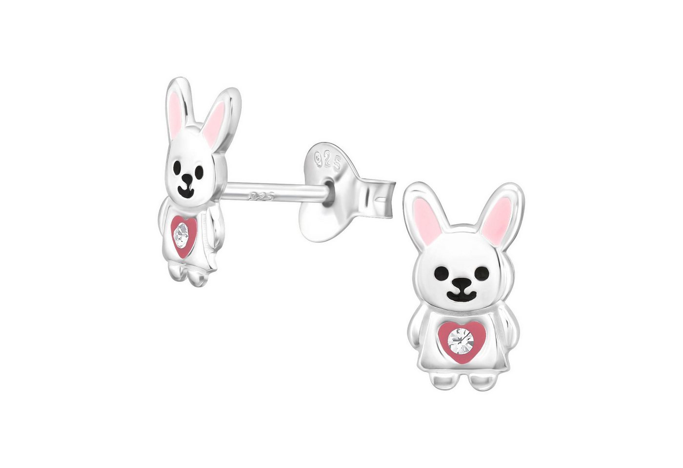 Monkimau Ohrring-Set Hase Kinder Ohrringe 925 Silber Geschenk, Hypoallergen von Monkimau