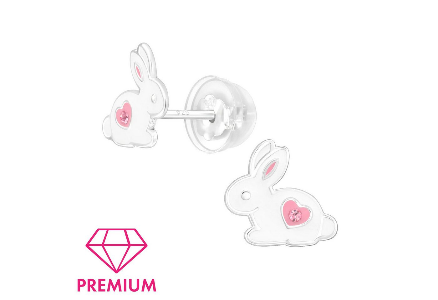 Monkimau Ohrring-Set Hase Kinder Premium Ohrringe 925 Silber Geschenk, Hypoallergen von Monkimau