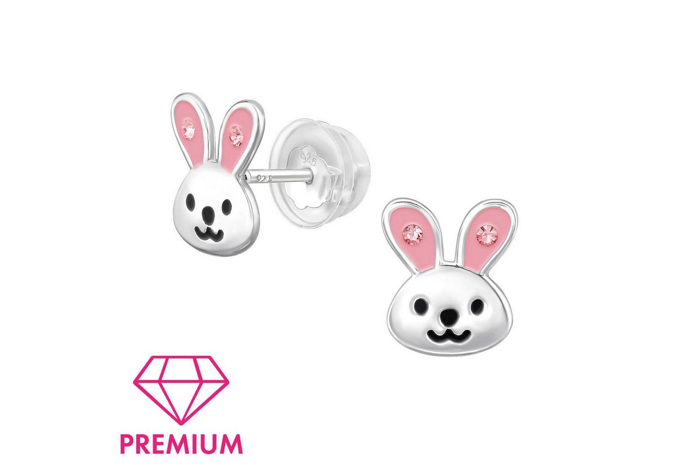Monkimau Ohrring-Set Hase Kinder Premium Ohrringe 925 Silber Geschenk, Hypoallergen von Monkimau