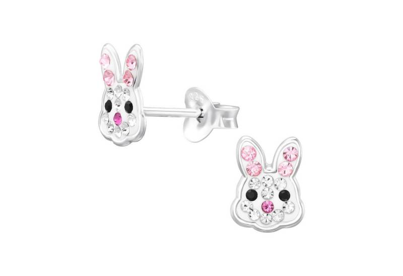 Monkimau Ohrring-Set Hasen Kinder Ohrringe mit Kristallen 925 Silber Geschenk, Hypoallergen von Monkimau