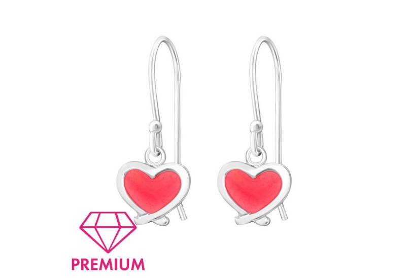 Monkimau Ohrring-Set Herz Kinder Ohrhänger Ohrringe 925 Silber Ohrstecker, Hypoallergen von Monkimau