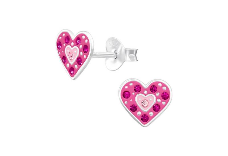 Monkimau Ohrring-Set Herz Kinder Ohrringe mit Kristall 925 Silber Geschenk, Hypoallergen Monkimau Ohrring-Set Herz Kinder Ohrringe mit Kristall 925 Silber Geschenk, Hypoallergen von Monkimau