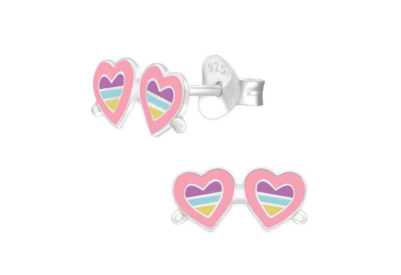 Monkimau Ohrring-Set Herz-Sonnenbrillen Kinder Ohrringe 925 Silber Ohrstecker, Hypoallergen von Monkimau