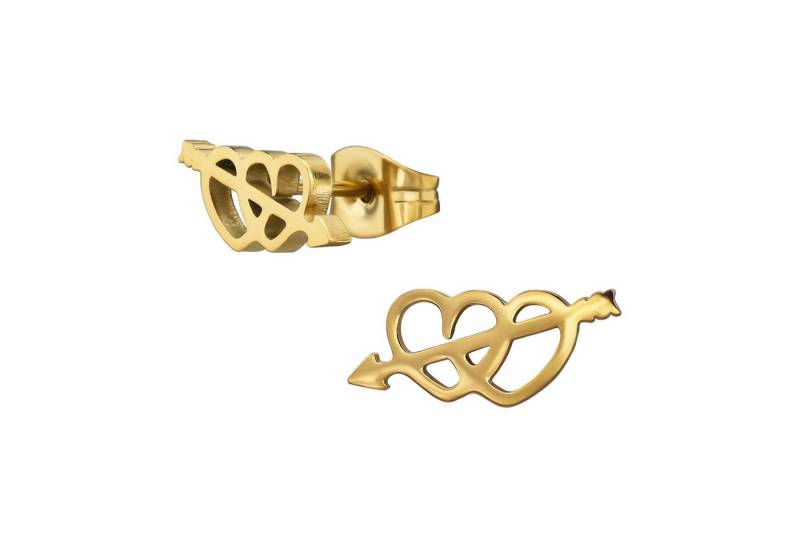 Monkimau Ohrring-Set Herz mit Pfeil Kinder Ohrringe Chirurgenstahl Mädchen, Hypoallergen von Monkimau