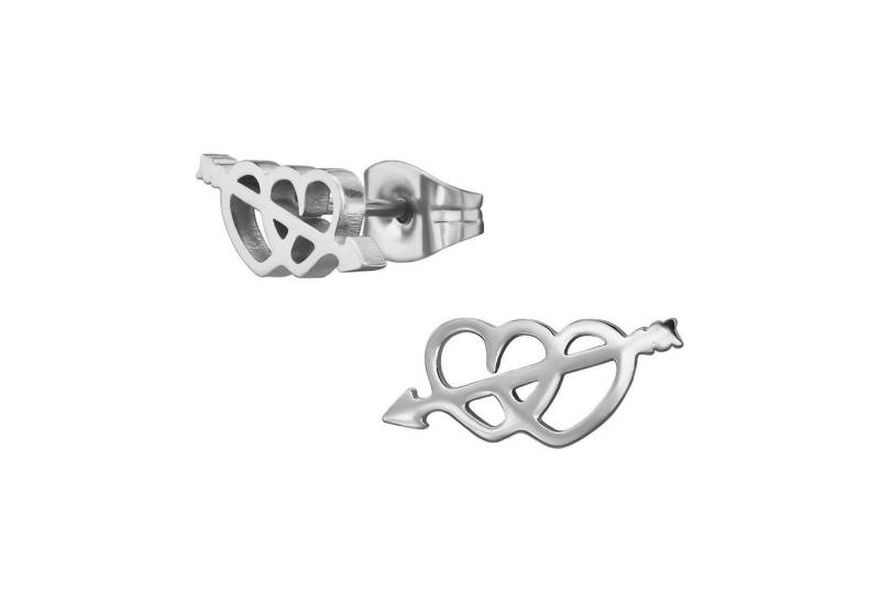 Monkimau Ohrring-Set Herz mit Pfeil Kinder Ohrringe Chirurgenstahl Mädchen, Hypoallergen von Monkimau