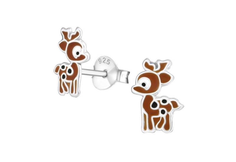 Monkimau Ohrring-Set Hirsch Kinder Ohrringe 925 Silber Ohrstecker, Hypoallergen von Monkimau
