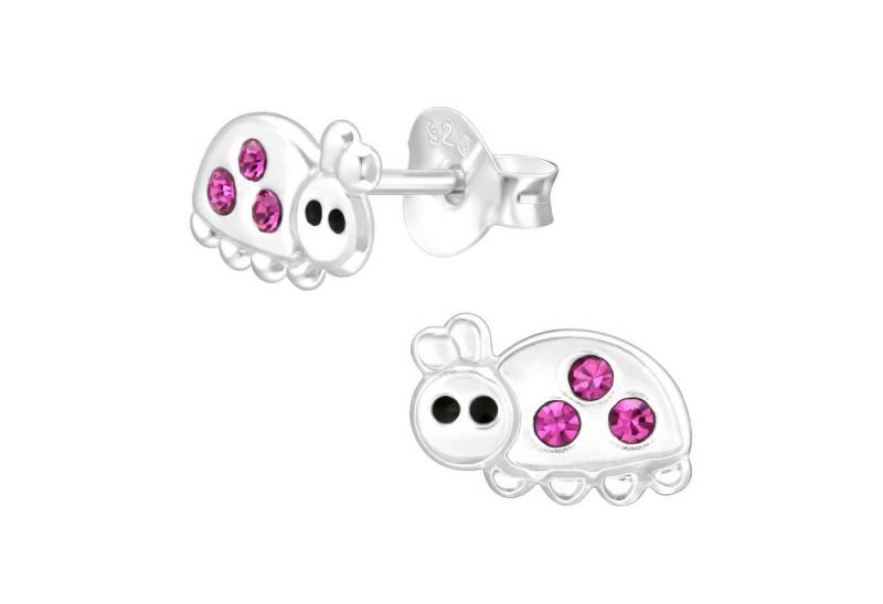 Monkimau Ohrring-Set Marienkäfer Kinder Ohrringe Kristalle 925 Silber Ohrstecker, Hypoallergen von Monkimau