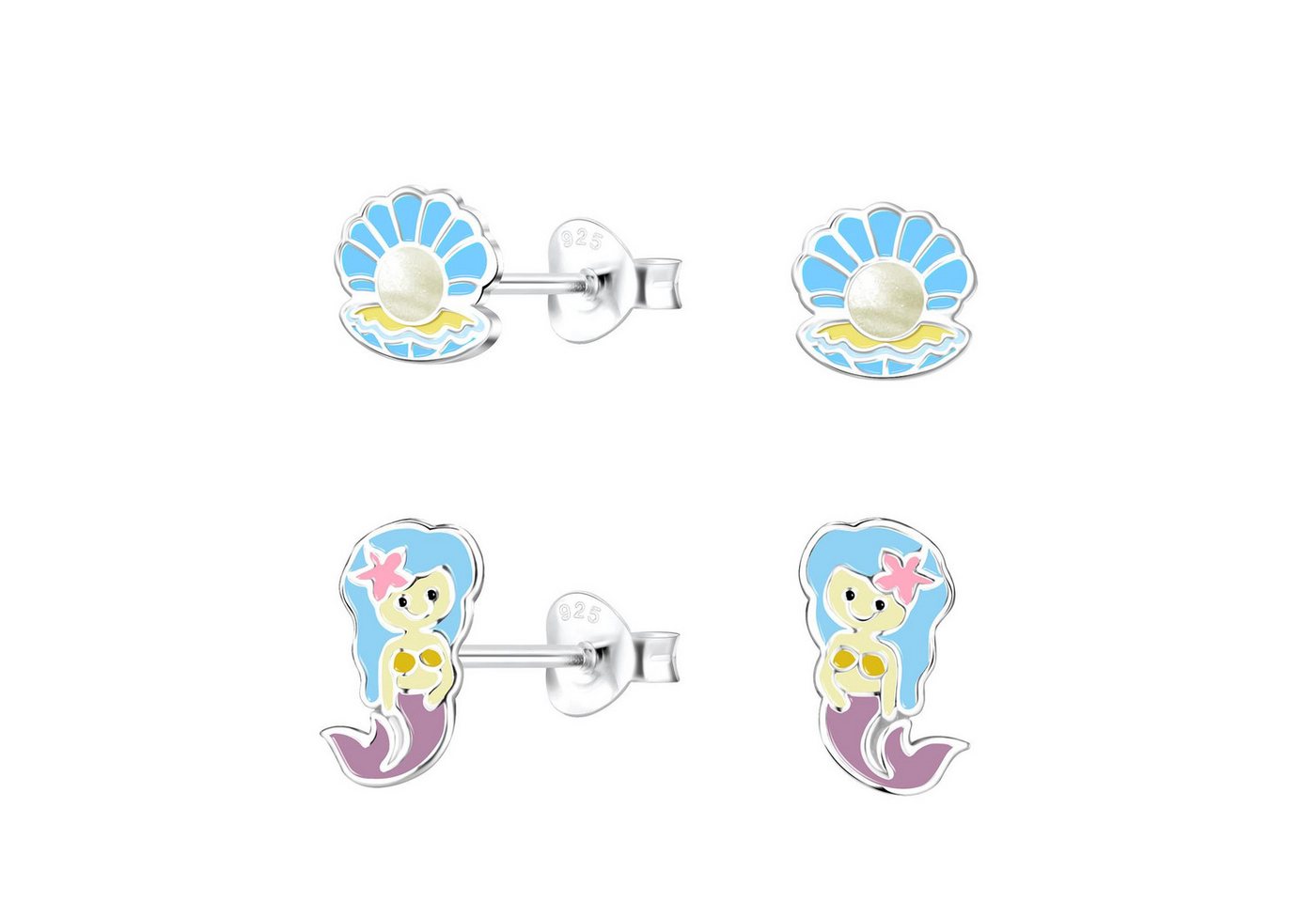 Monkimau Ohrring-Set Meeresliebhaber Kinder Ohrringe Set 925 Silber, Hypoallergen von Monkimau