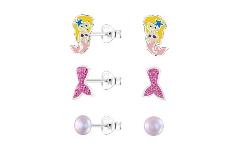 Monkimau Ohrring-Set Meerjungfrauen Kinder Ohrringe Set 925 Silber, Hypoallergen von Monkimau