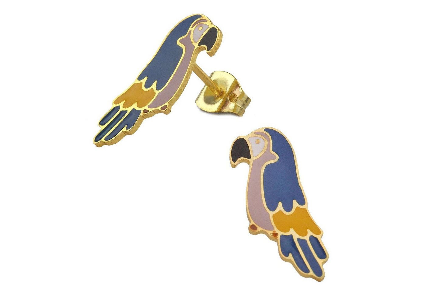 Monkimau Ohrring-Set Papagei Ohrringe vergoldet, Hypoallergen von Monkimau