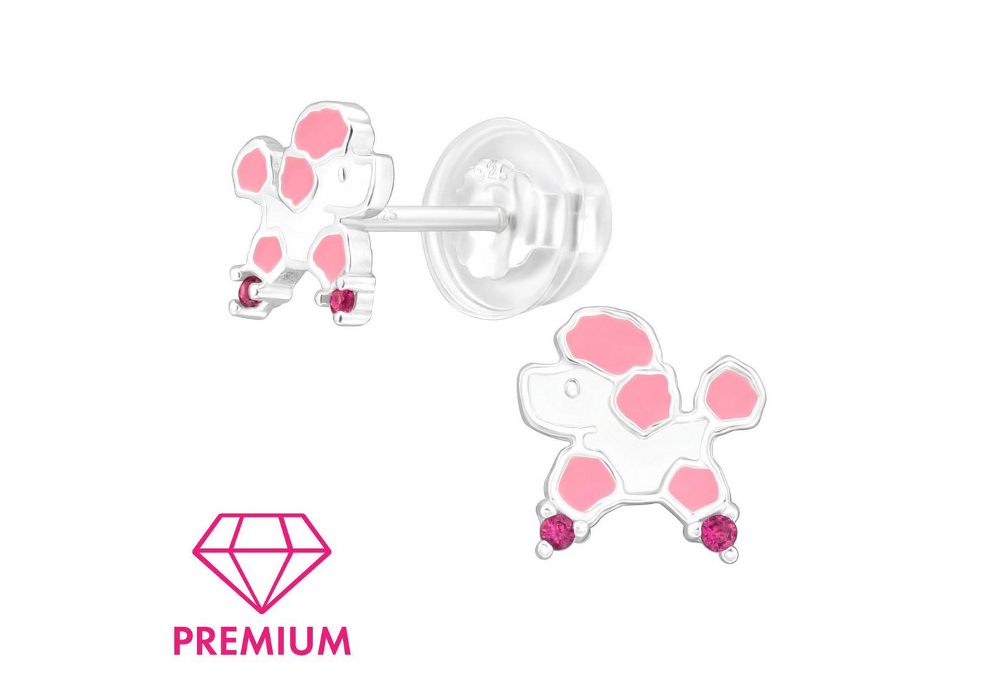 Monkimau Ohrring-Set Pudel Hund Kinder Premium Ohrringe 925 Silber Geschenk, Hypoallergen von Monkimau