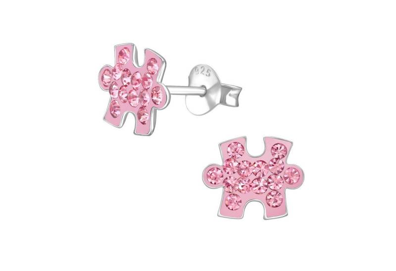 Monkimau Ohrring-Set Puzzle Kinder Ohrringe Kristalle 925 Silber Ohrstecker, Hypoallergen von Monkimau