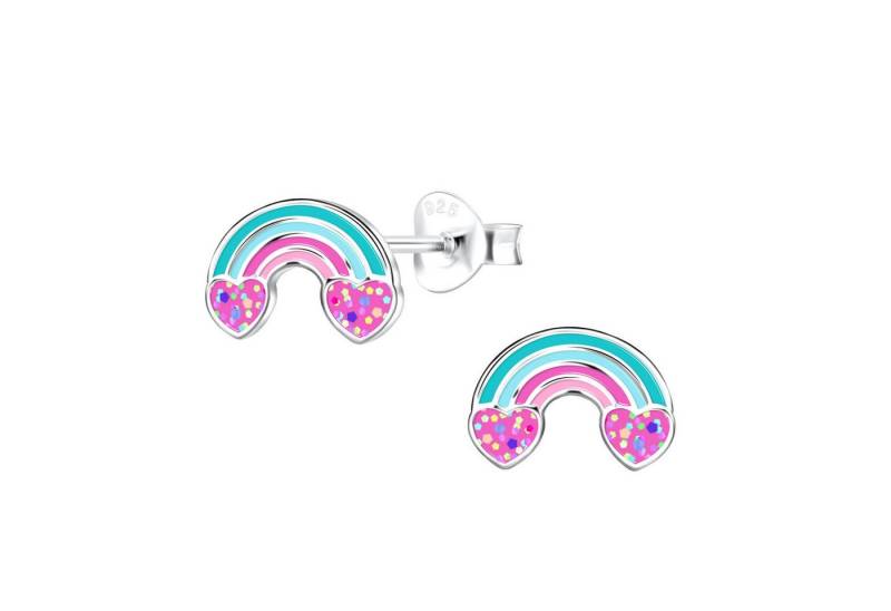 Monkimau Ohrring-Set Regenbogen Kinder Ohrringe 925 Silber, Hypoallergen von Monkimau