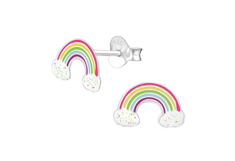 Monkimau Ohrring-Set Regenbogen Kinder Ohrringe 925 Silber Geschenk, Hypoallergen von Monkimau