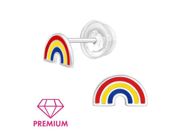 Monkimau Ohrring-Set Regenbogen Kinder Premium Ohrringe 925 Silber Geschenk, Hypoallergen von Monkimau