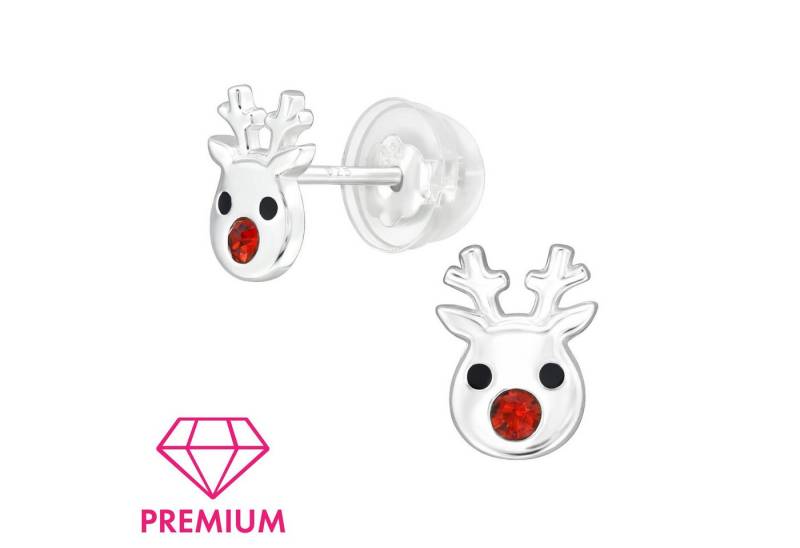 Monkimau Ohrring-Set Rentier Kinder Premium Ohrringe 925 Silber Geschenk, Hypoallergen von Monkimau