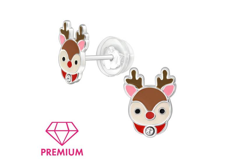 Monkimau Ohrring-Set Rentier Kinder Premium Ohrringe 925 Silber Geschenk, Hypoallergen von Monkimau