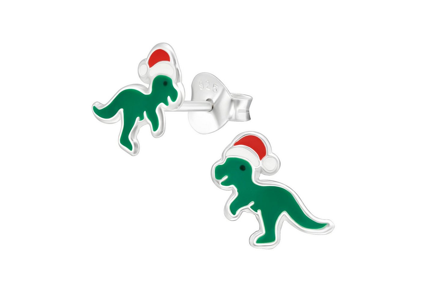 Monkimau Ohrring-Set Santa Dinosaurier Kinder Ohrringe 925 Silber Geschenk, Hypoallergen von Monkimau