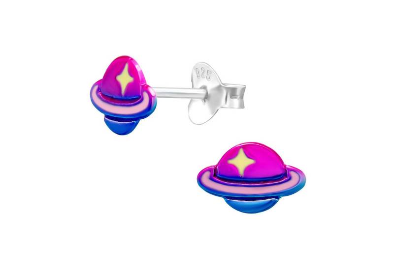 Monkimau Ohrring-Set Saturn Kinder Ohrringe 925 Silber Ohrstecker, Hypoallergen von Monkimau