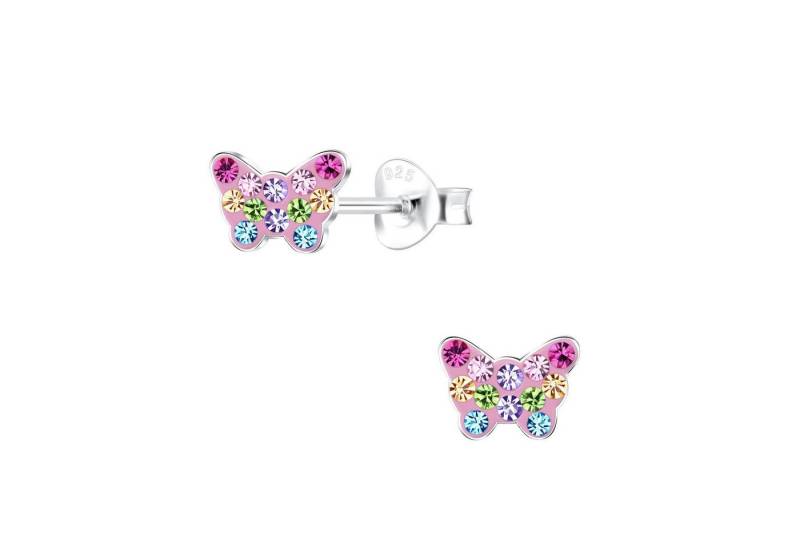 Monkimau Ohrring-Set Schmetterling Kristall Kinder Ohrringe 925 Silber, Hypoallergen von Monkimau