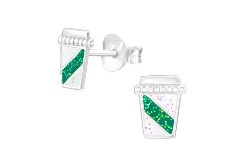 Monkimau Ohrring-Set Schoko-Take-Away-Becher Kinder Ohrringe Silber Ohrstecker, Hypoallergen von Monkimau