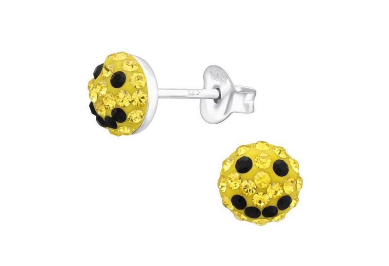 Monkimau Ohrring-Set Smile Face Kinder Ohrringe Kristalle 925 Silber Ohrstecker, Hypoallergen von Monkimau