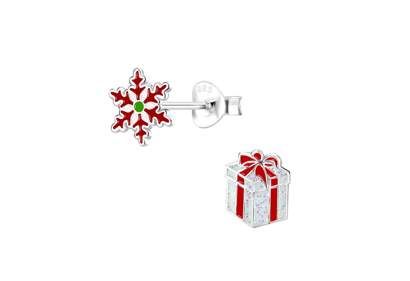 Monkimau Ohrring-Set Weihnachten Kinder Ohrringe 925 Silber, Hypoallergen von Monkimau