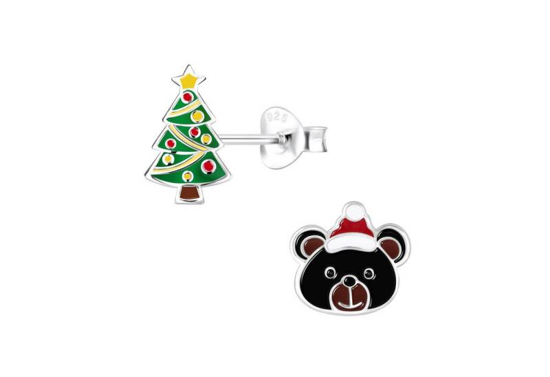 Monkimau Ohrring-Set Weihnachten Kinder Ohrringe 925 Silber, Hypoallergen von Monkimau