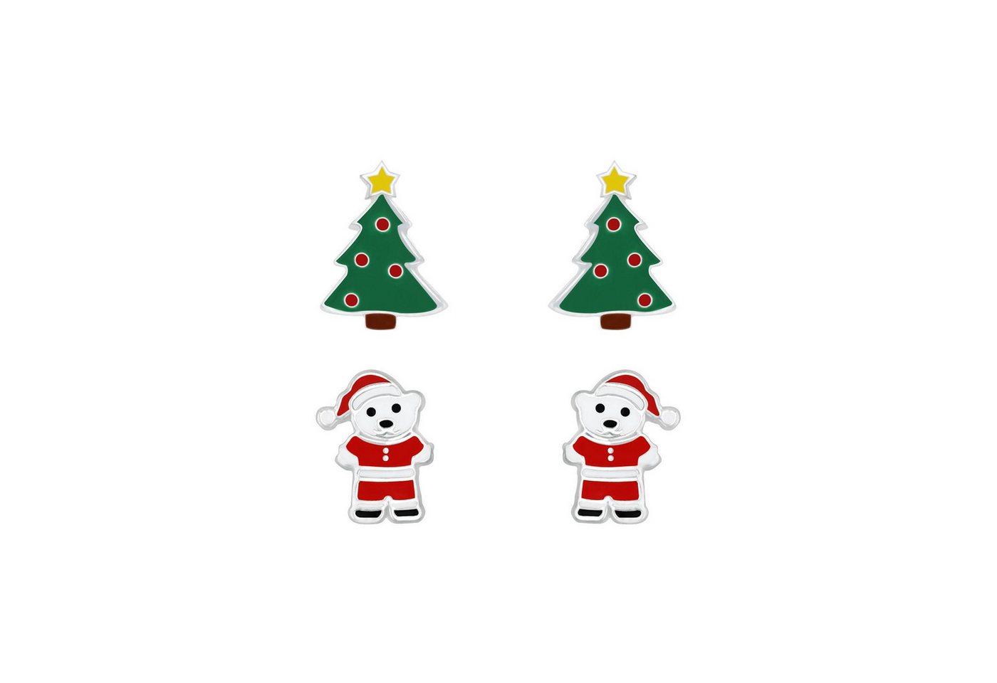 Monkimau Ohrring-Set Weihnachten Kinder Ohrringe Set 925 Silber, Hypoallergen von Monkimau