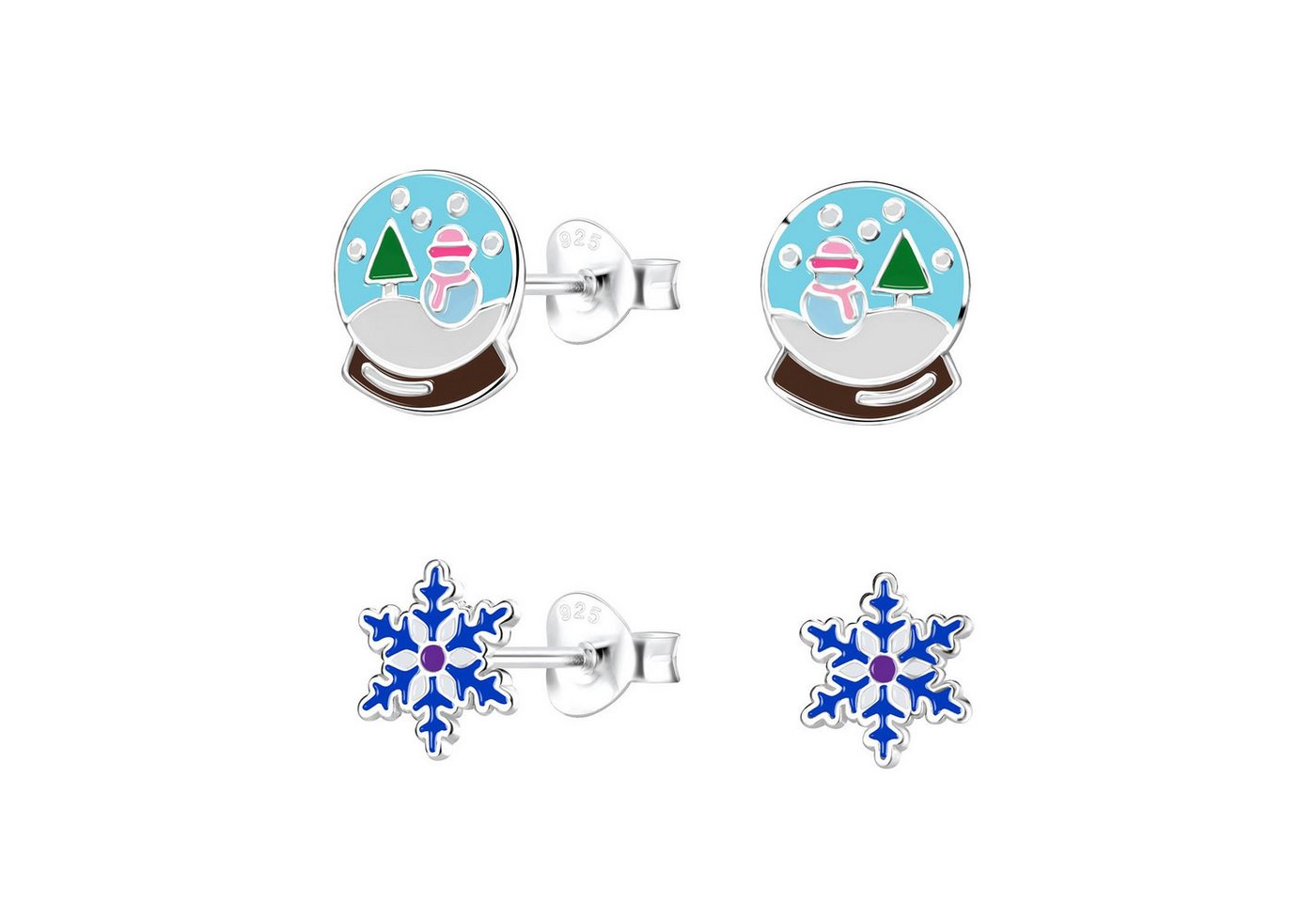 Monkimau Ohrring-Set Weihnachten Kinder Ohrringe Set 925 Silber, Hypoallergen von Monkimau