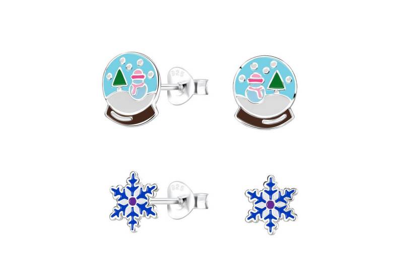 Monkimau Ohrring-Set Weihnachten Kinder Ohrringe Set 925 Silber, Hypoallergen von Monkimau