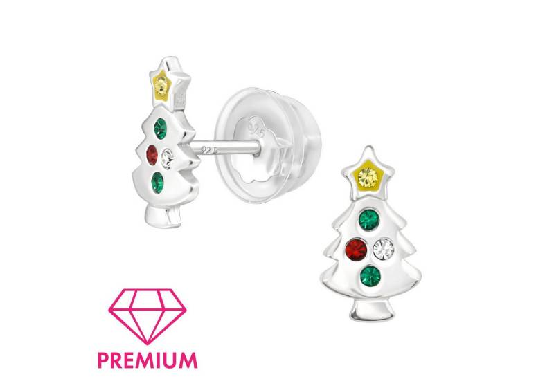 Monkimau Ohrring-Set Weihnachtsbaum Kinder Premium Ohrringe Silber Geschenk, Hypoallergen von Monkimau
