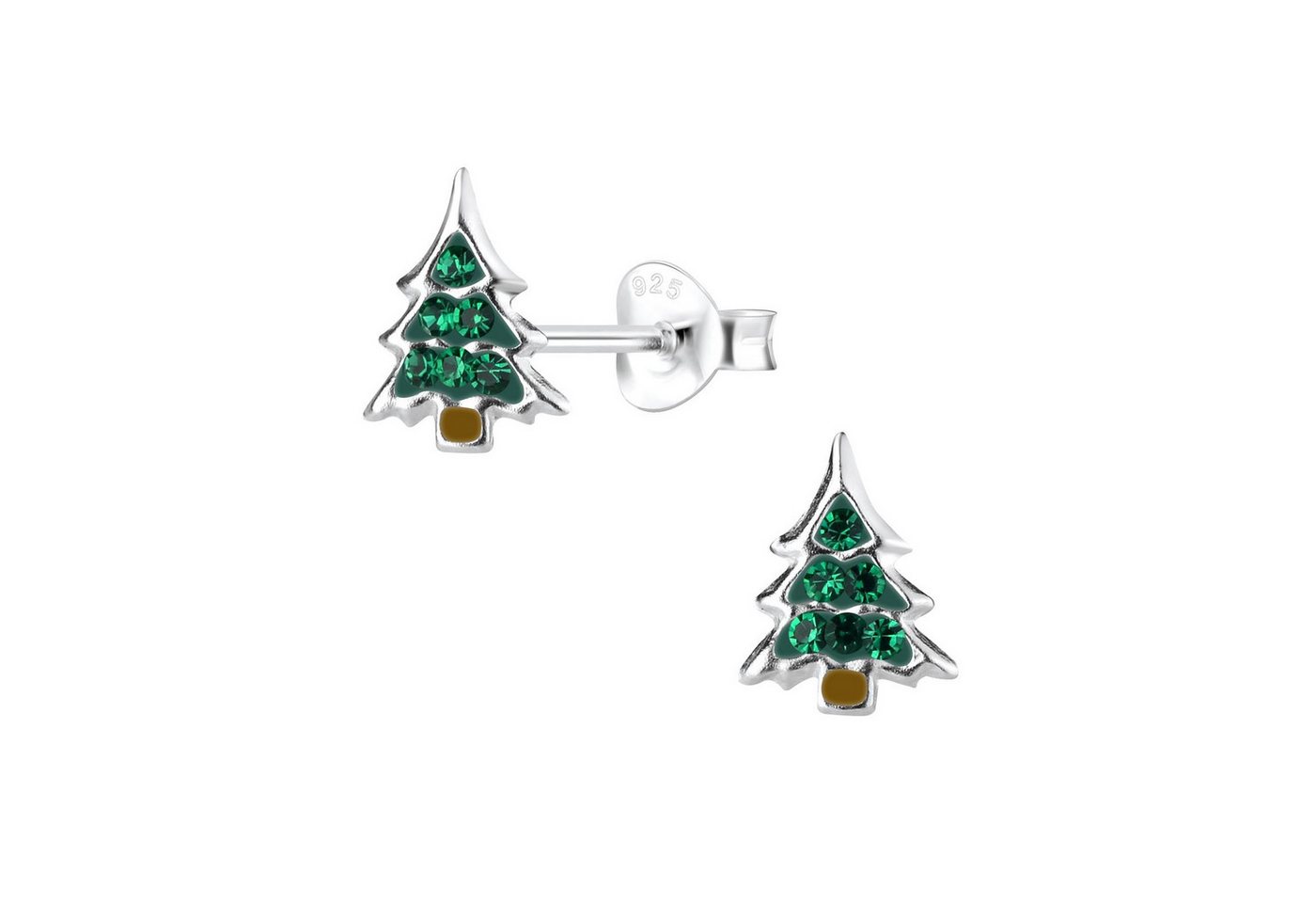 Monkimau Ohrring-Set Weihnachtsbaum Kinderohrringe 925 Silber, Hypoallergen von Monkimau
