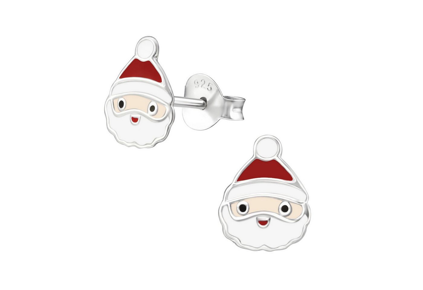 Monkimau Ohrring-Set Weihnachtsmann Kinder Ohrringe 925 Silber Ohrstecker, Hypoallergen von Monkimau
