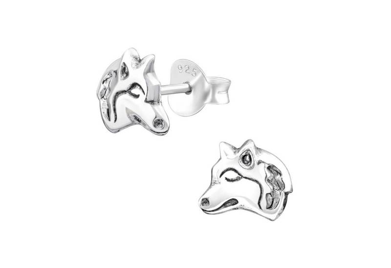Monkimau Ohrring-Set Wolf Kinder Ohrringe 925 Silber Ohrstecker, Hypoallergen von Monkimau