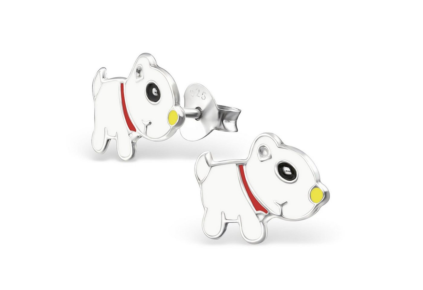 Monkimau Paar Ohrstecker Bulldoggen Ohrringe Silber Kinder Ohrstecker (Packung) von Monkimau