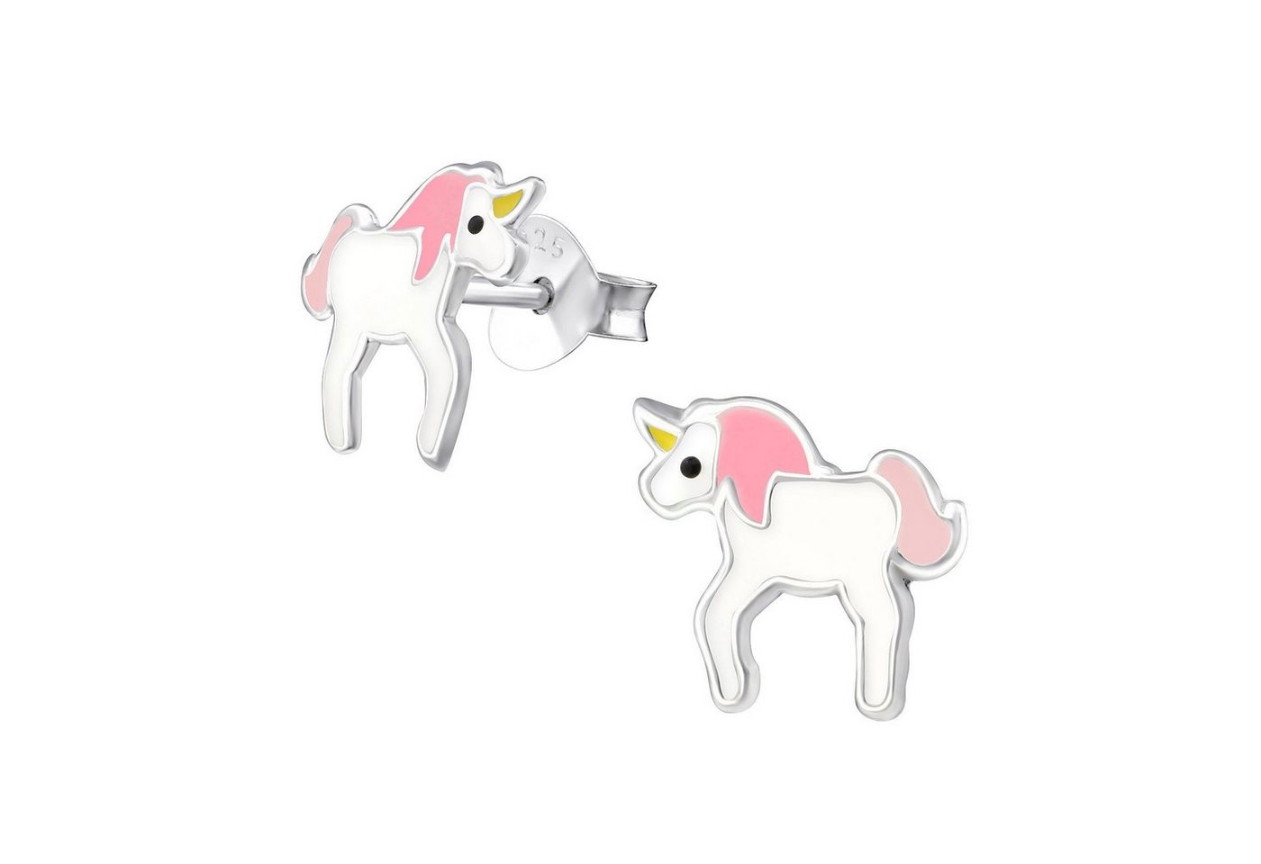 Monkimau Paar Ohrstecker Einhorn Ohrringe 925 Silber Kinder Ohrstecker (Packung) von Monkimau