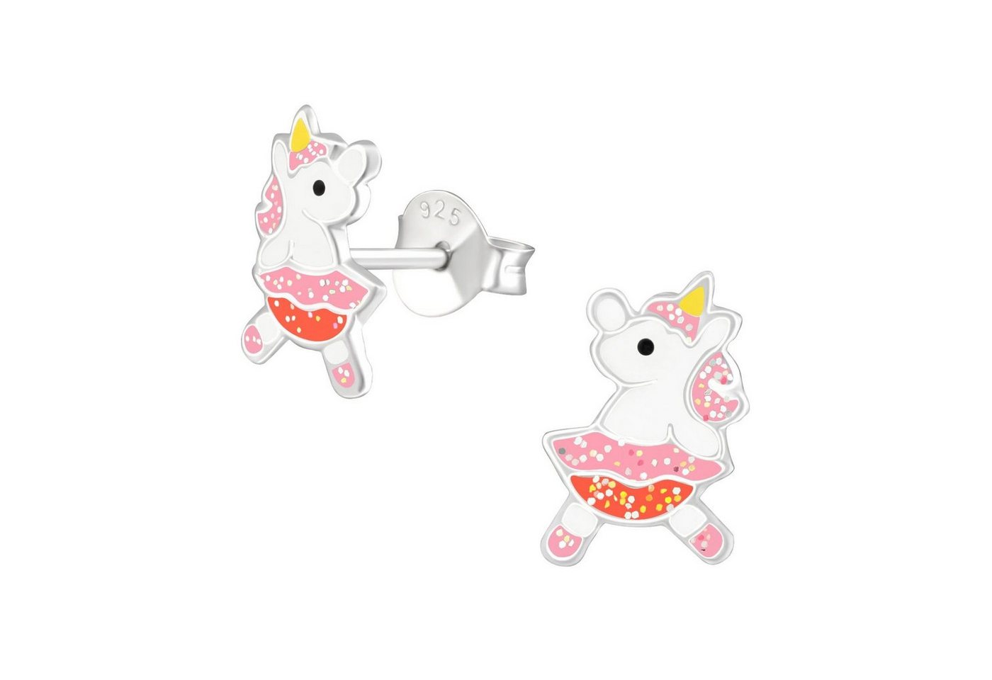 Monkimau Paar Ohrstecker Einhorn Ohrringe 925 Silber Kinder Ohrstecker (Packung) von Monkimau