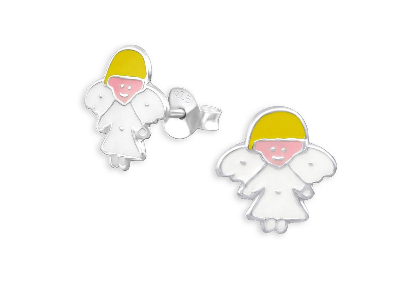 Monkimau Paar Ohrstecker Engel Kinder Ohrringe aus 925 Silber (Packung) von Monkimau
