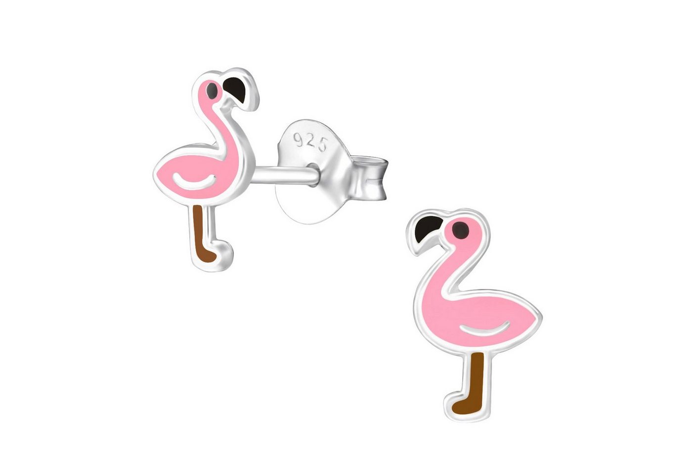 Monkimau Paar Ohrstecker Flamingo Ohrringe aus 925 Silber (Packung) von Monkimau