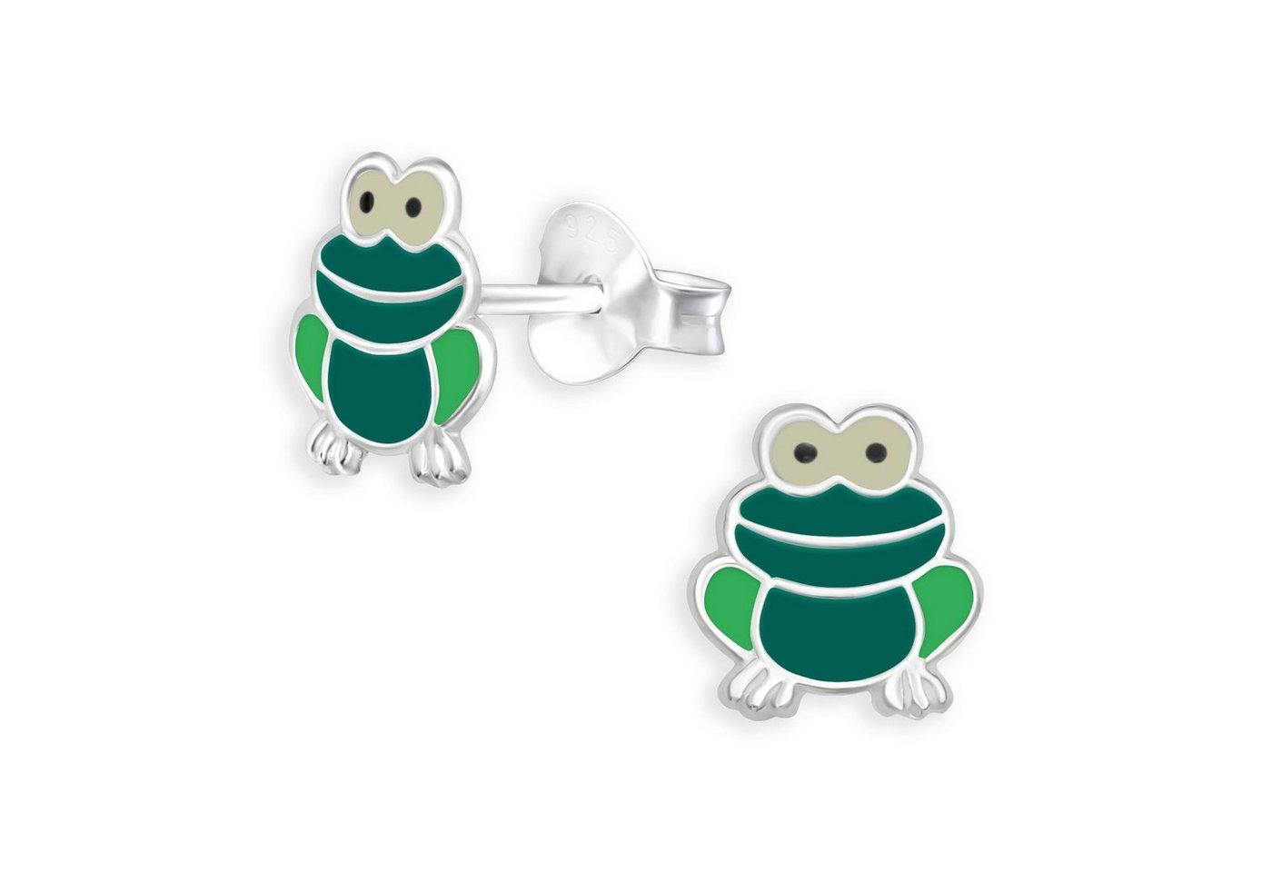 Monkimau Paar Ohrstecker Frosch Kinder Ohrringe 925 Silber Ohrstecker (Packung) von Monkimau