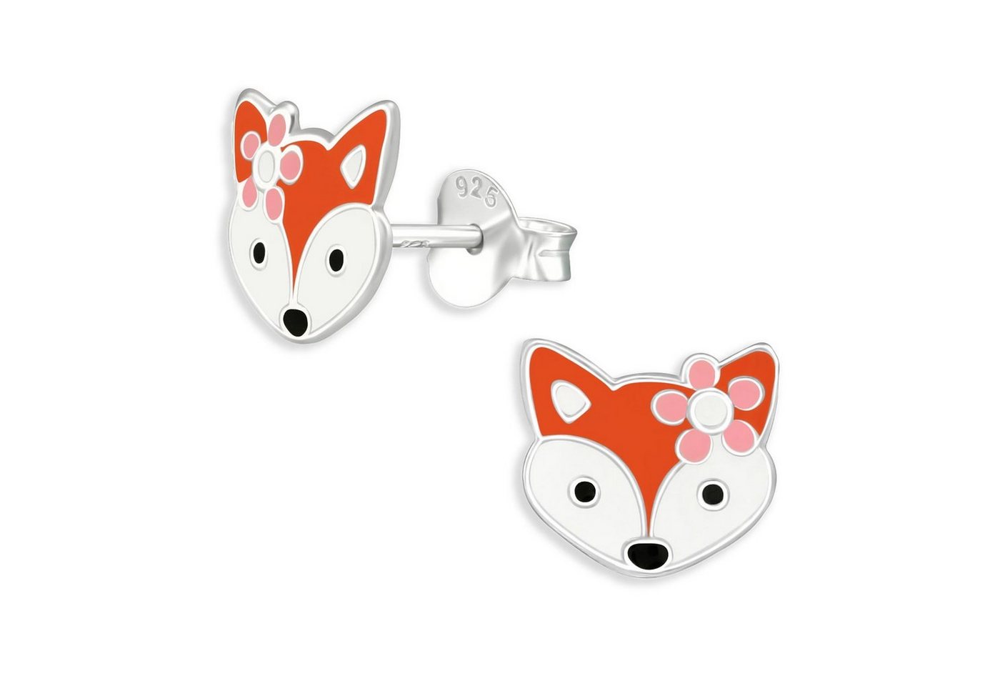 Monkimau Paar Ohrstecker Fuchs Kinder Ohrringe aus 925 Silber (Packung) von Monkimau