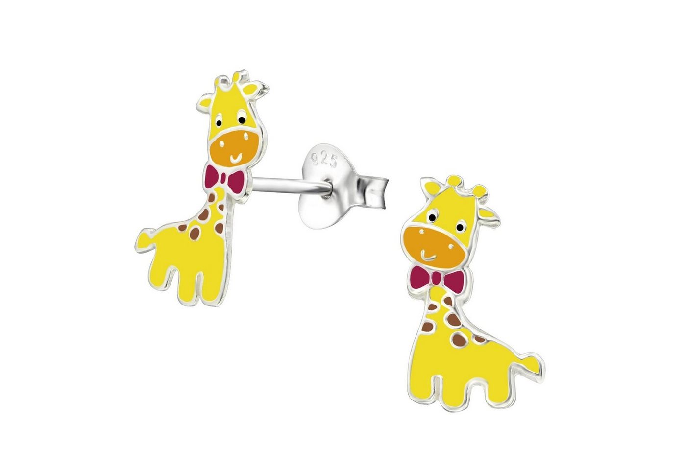 Monkimau Paar Ohrstecker Giraffe Ohrringe 925 Silber Kinder Ohrstecker (Packung) von Monkimau
