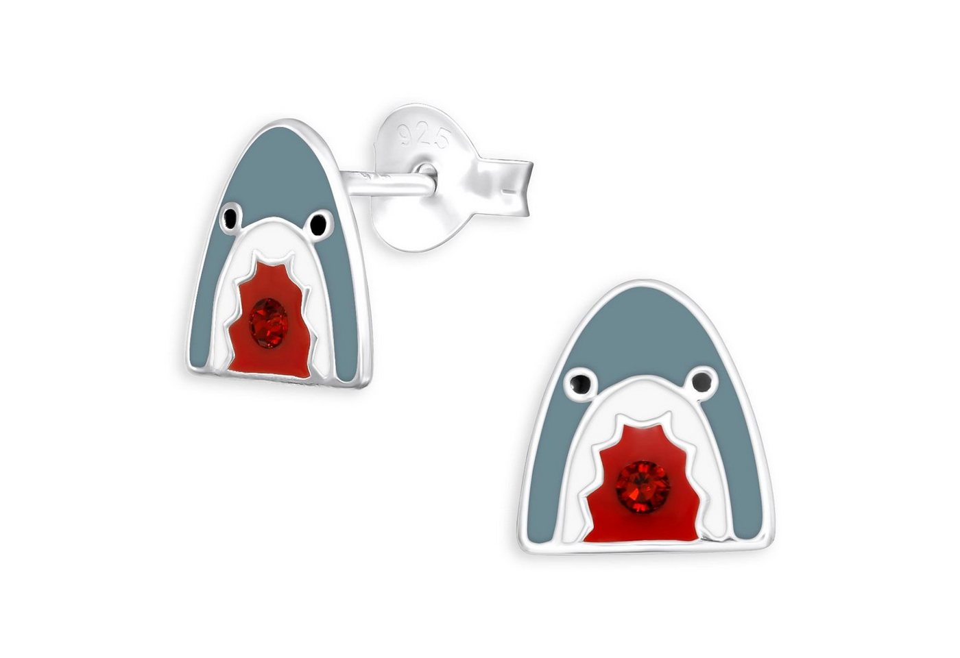 Monkimau Paar Ohrstecker Haifisch Kinder Ohrringe aus 925 Silber (Packung) von Monkimau