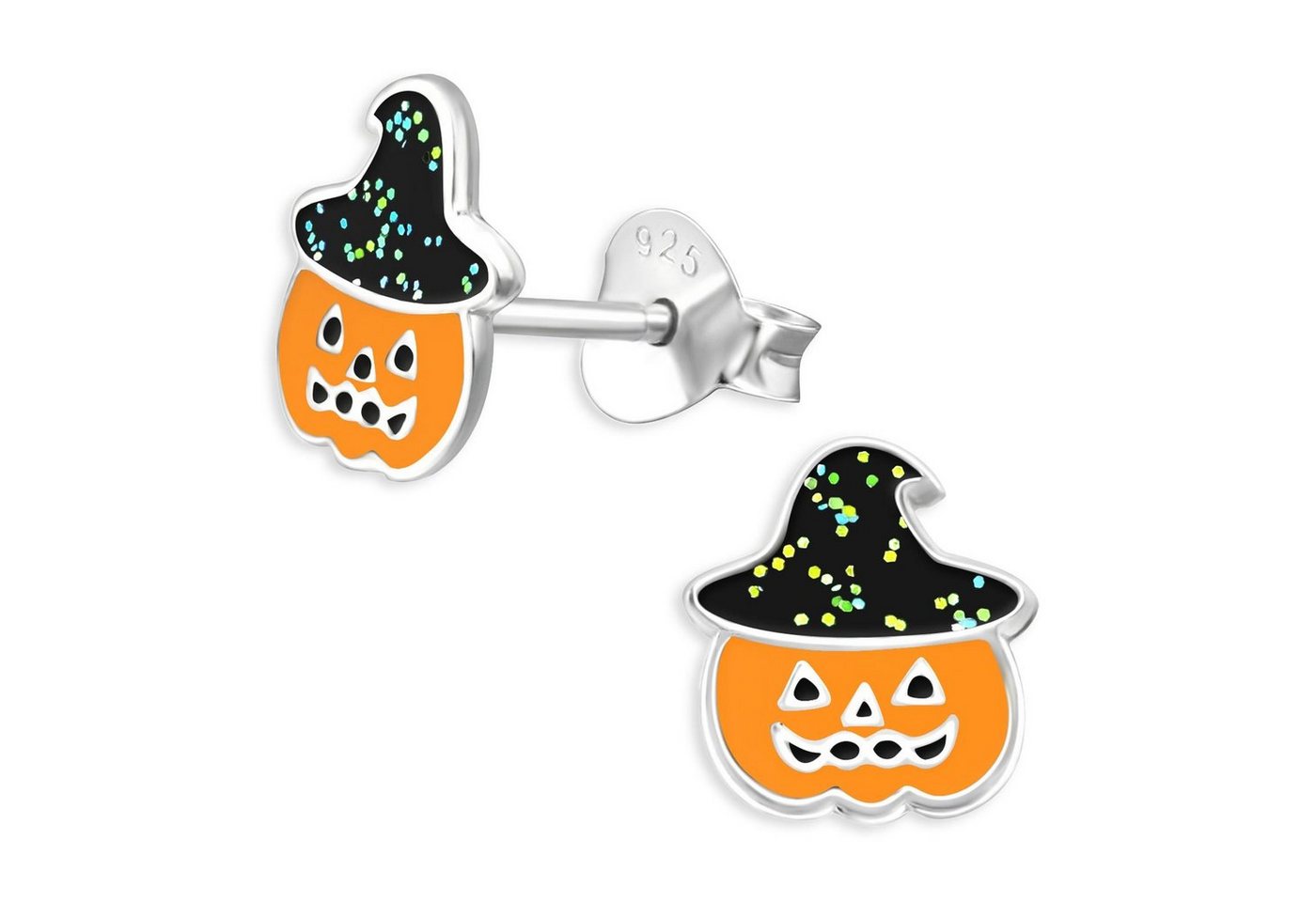 Monkimau Paar Ohrstecker Halloween Kürbis Kinder Ohrringe aus 925 Silber (Packung, Paar Ohrstecker) von Monkimau