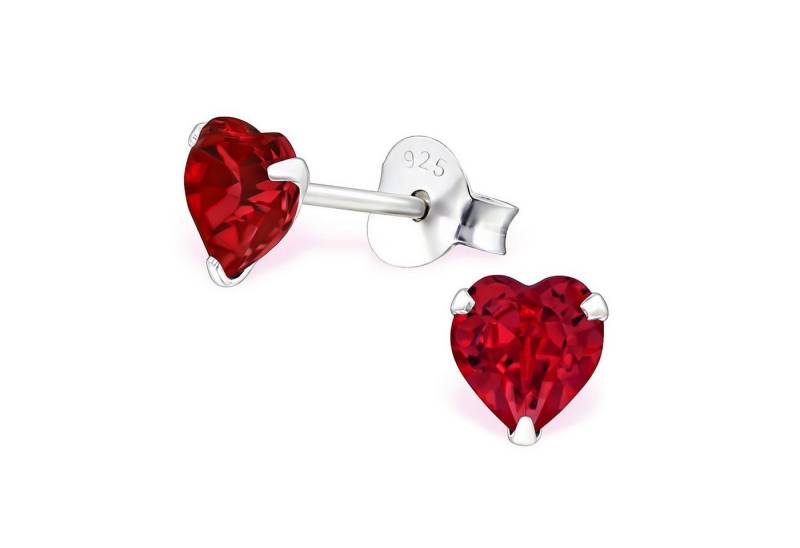 Monkimau Paar Ohrstecker Herz Zirkonia Ohrringe 925 Silber Ohrstecker (Packung) von Monkimau