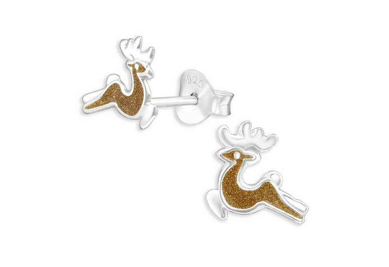Monkimau Ohrring-Set Hirsch Kinder Ohrringe aus 925 Silber, Hypoallergen von Monkimau
